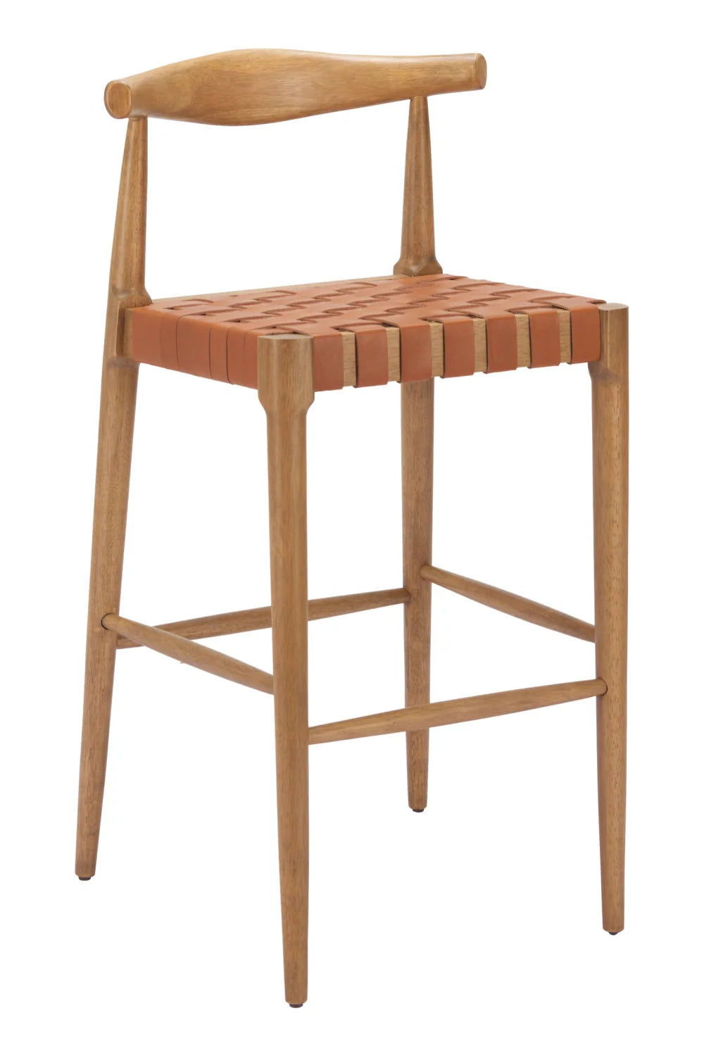 Luxury Upholstered Modern Tan Bar Stool European Style for Villa
