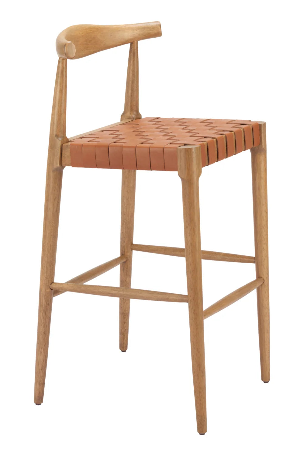 Luxury Upholstered Modern Tan Bar Stool European Style for Villa