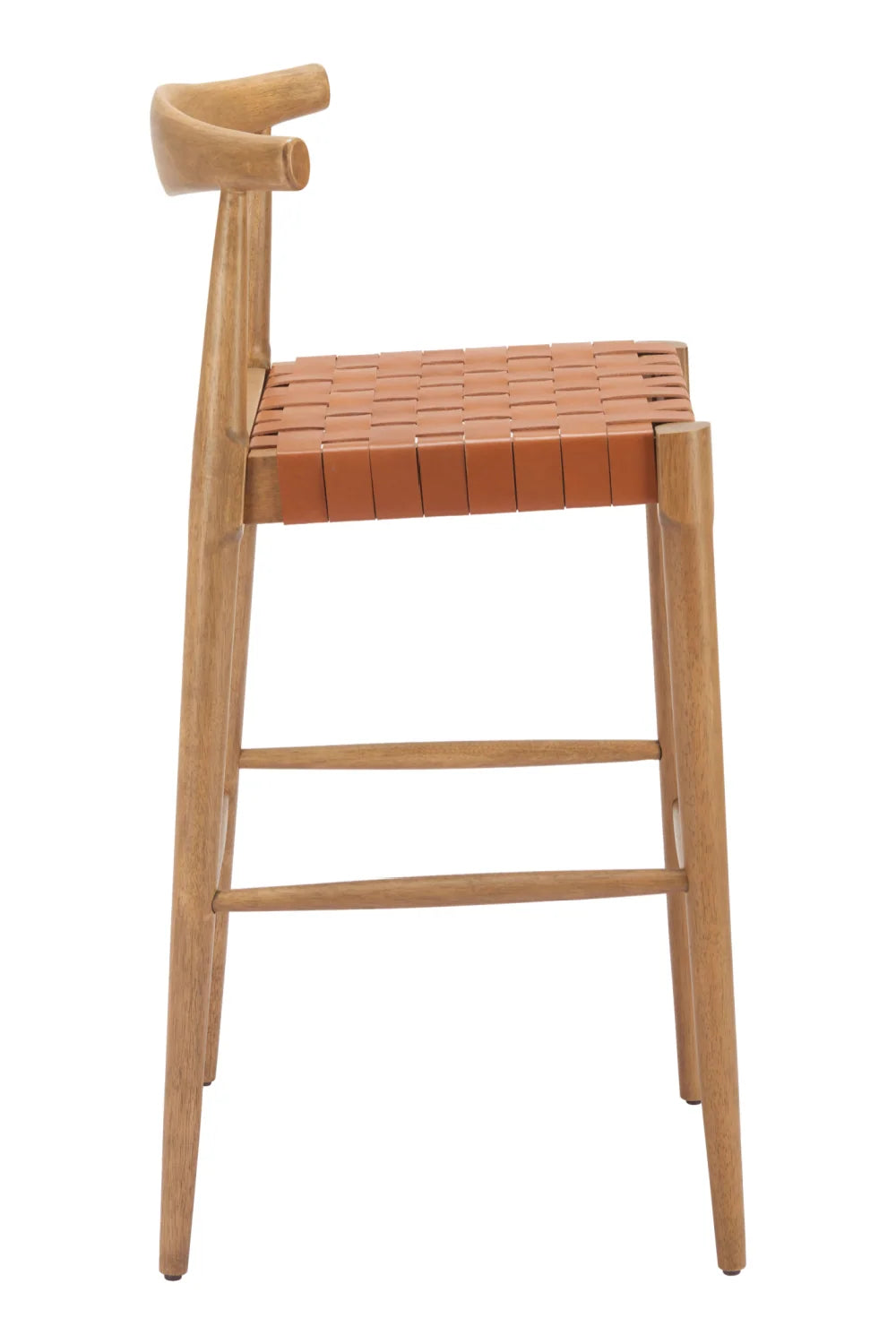 Luxury Upholstered Modern Tan Bar Stool European Style for Villa