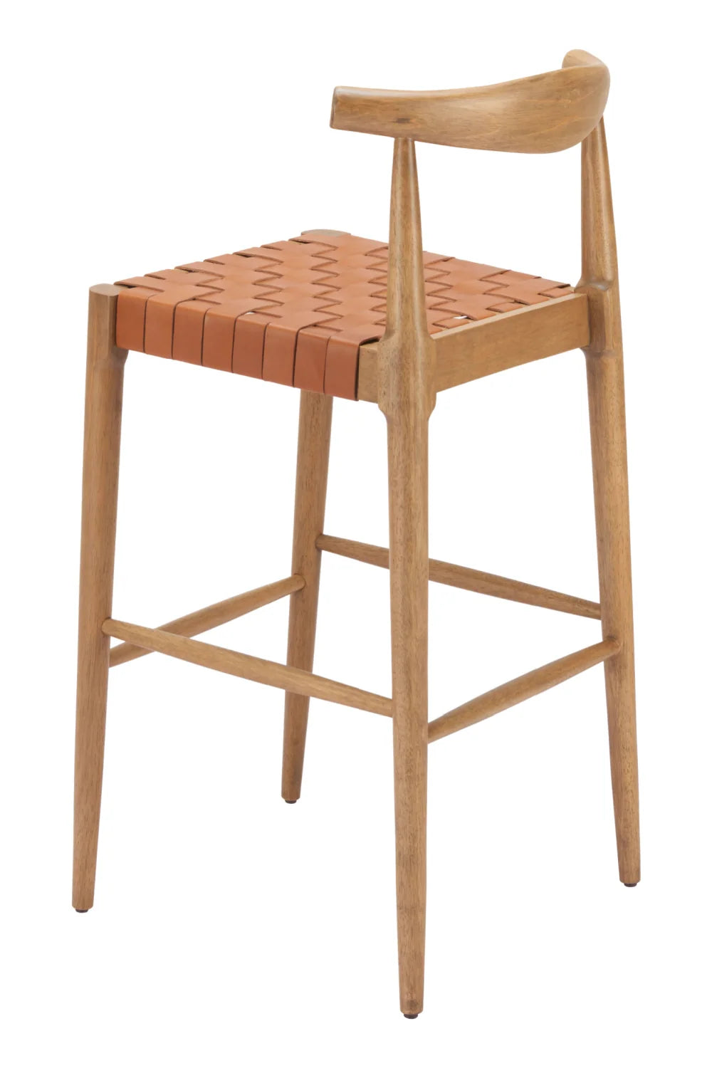 Luxury Upholstered Modern Tan Bar Stool European Style for Villa