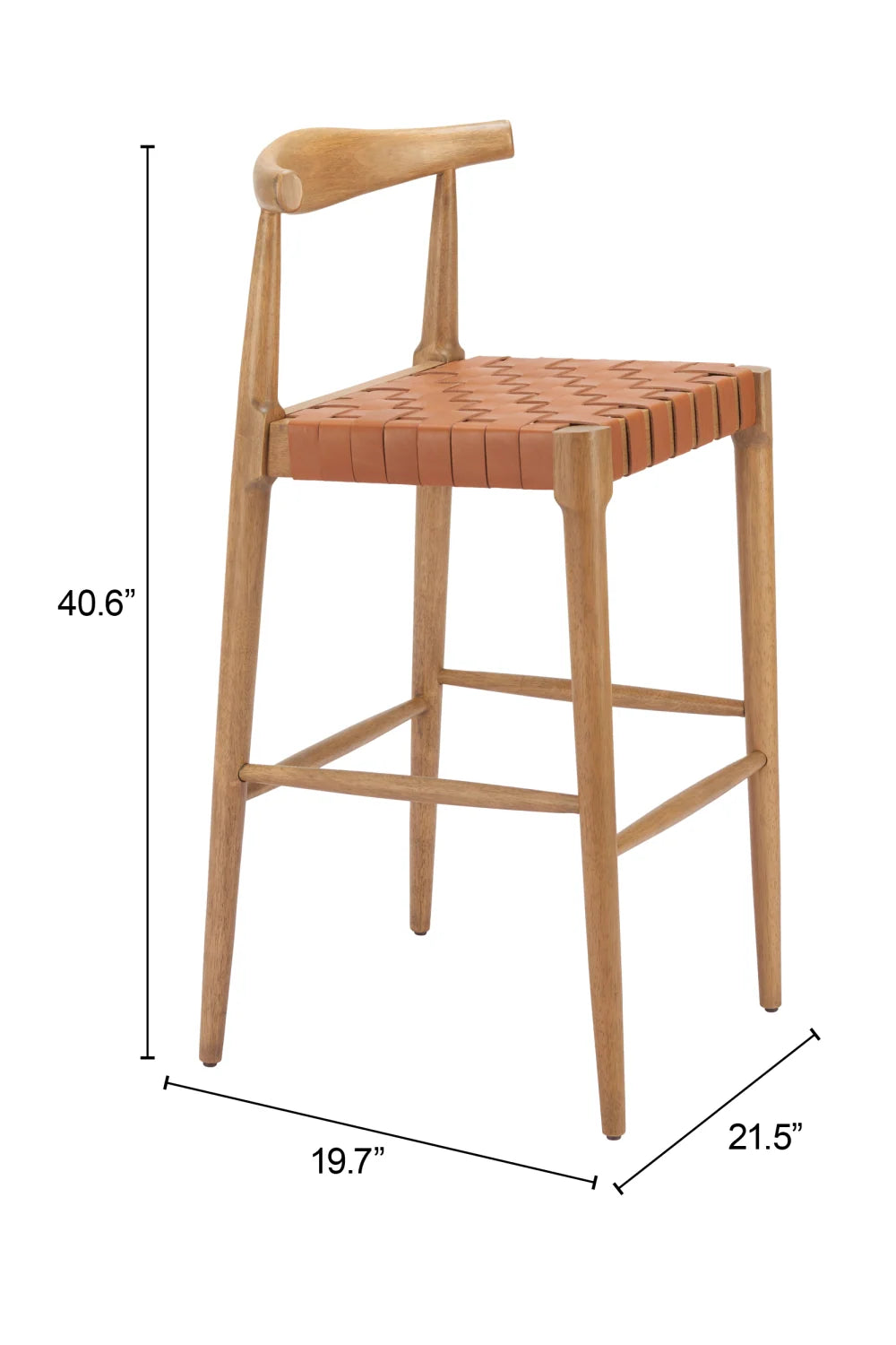 Luxury Upholstered Modern Tan Bar Stool European Style for Villa