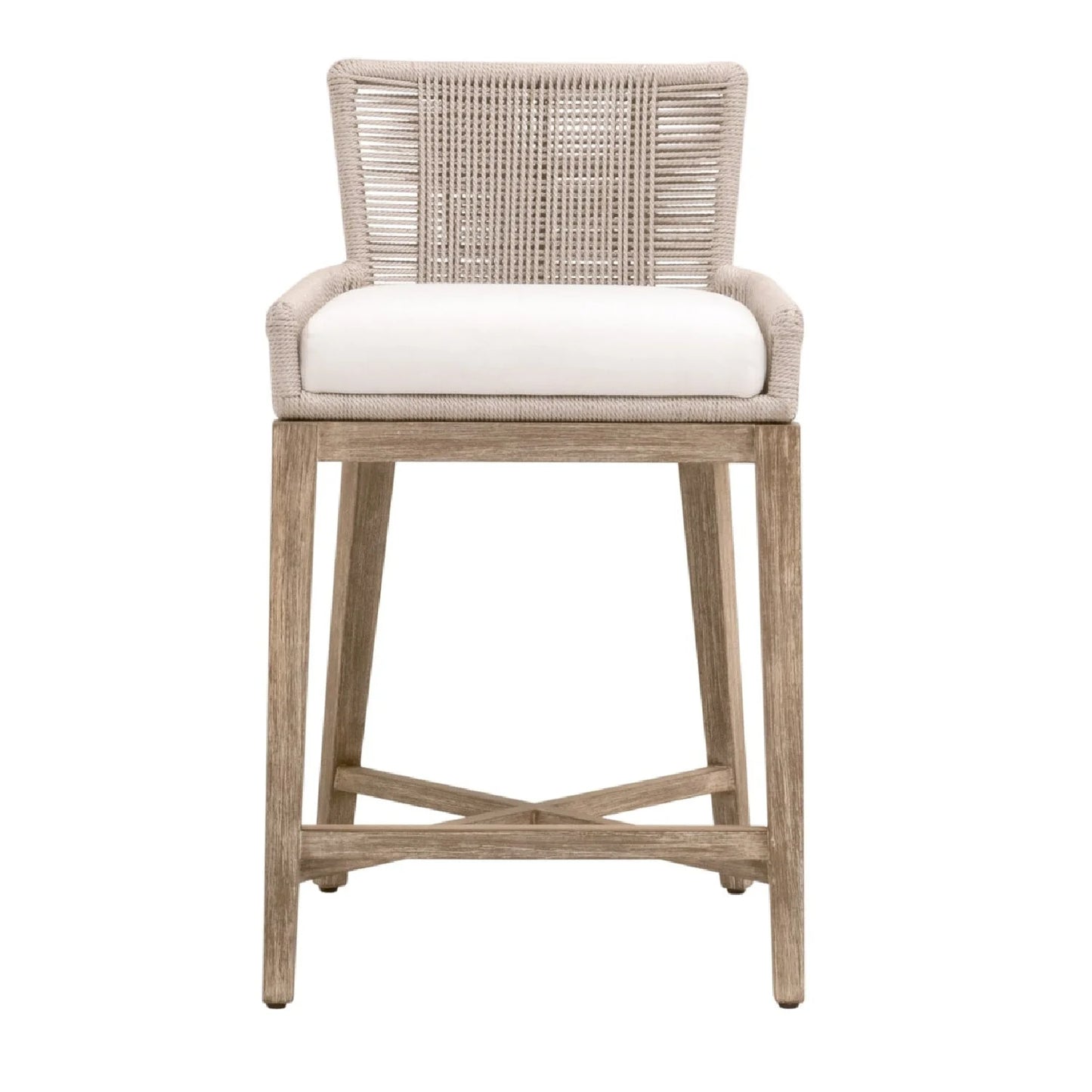 Luxury Upholstered Modern Twist Rope Counter Stool European Style for Villa
