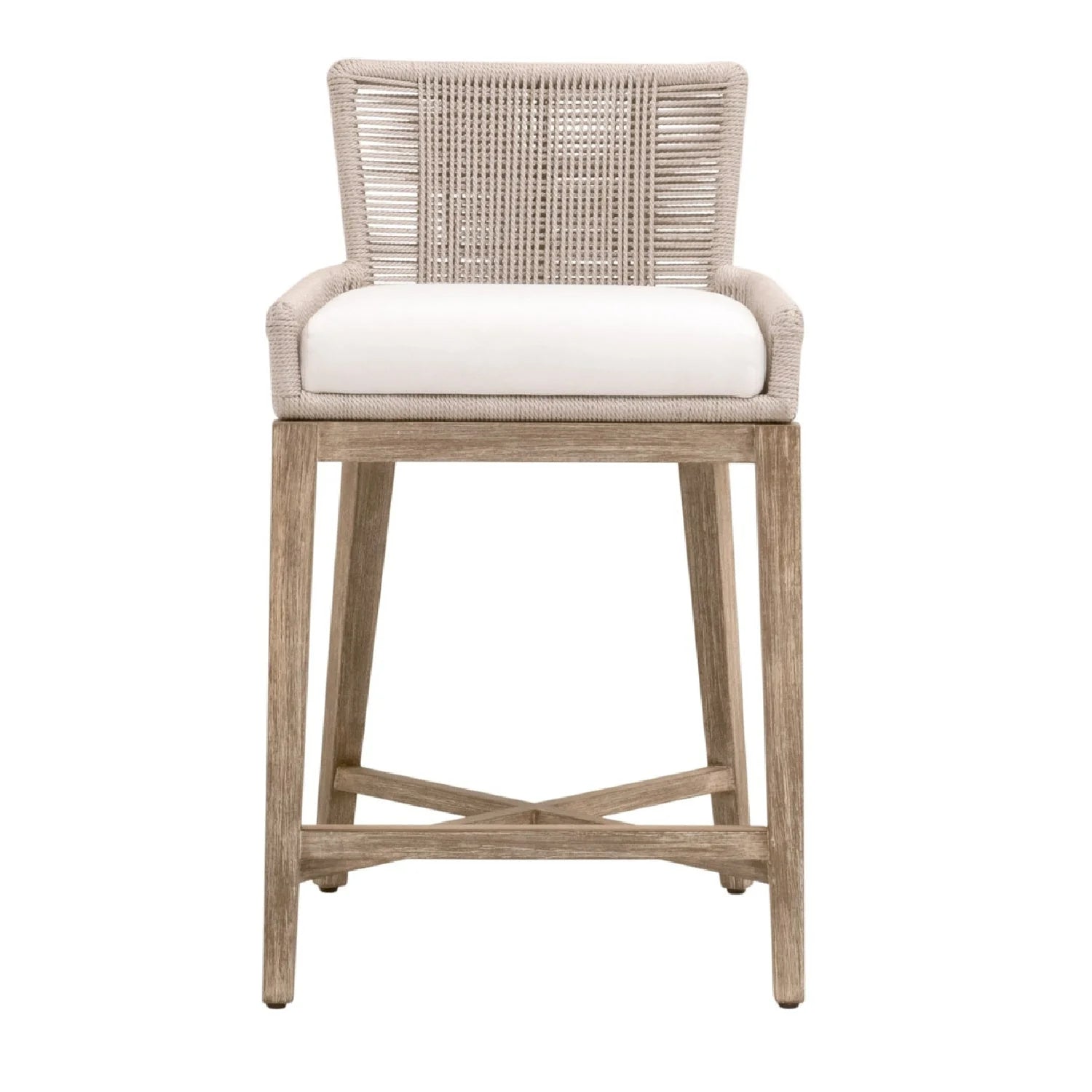 Luxury Upholstered Modern Twist Rope Counter Stool European Style for Villa