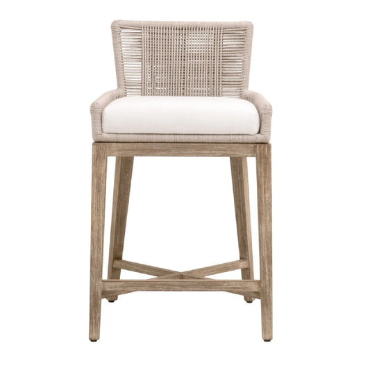 Luxury Upholstered Modern Twist Rope Counter Stool European Style for Villa