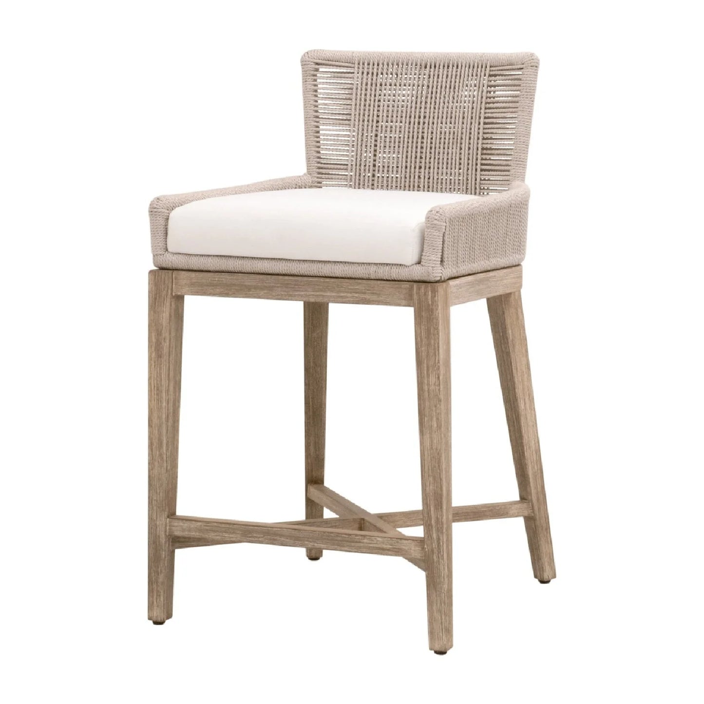 Luxury Upholstered Modern Twist Rope Counter Stool European Style for Villa