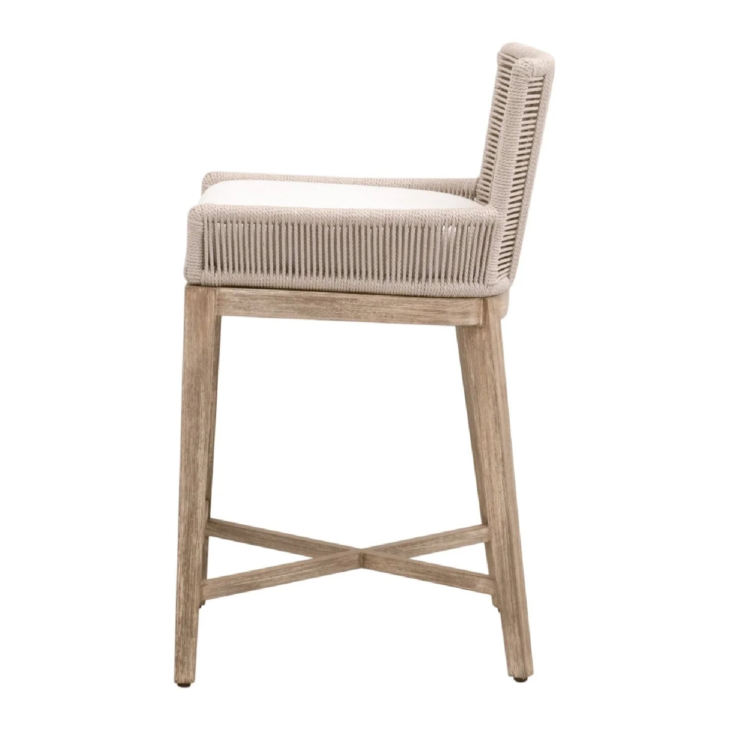 Luxury Upholstered Modern Twist Rope Counter Stool European Style for Villa