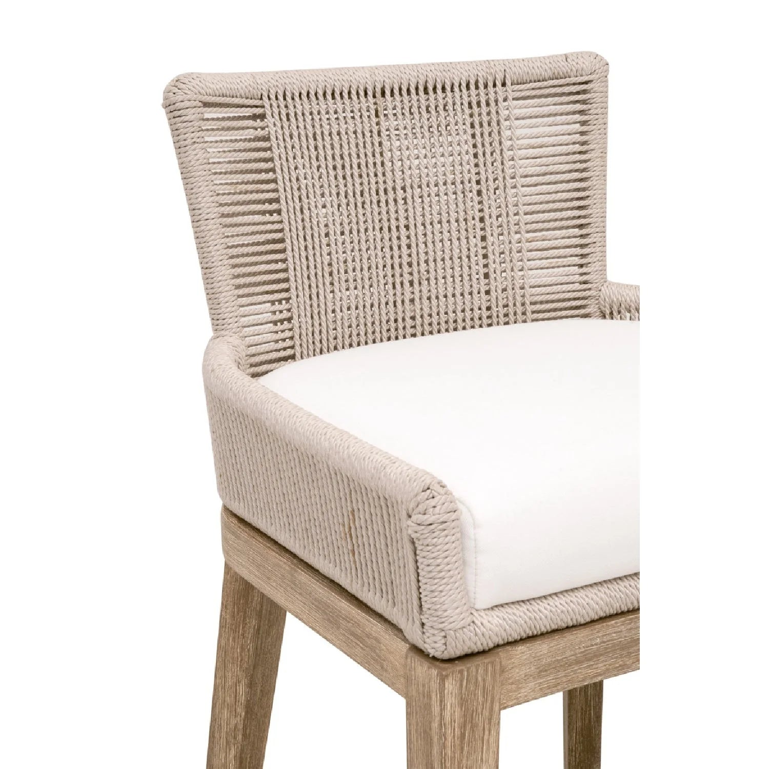 Luxury Upholstered Modern Twist Rope Counter Stool European Style for Villa
