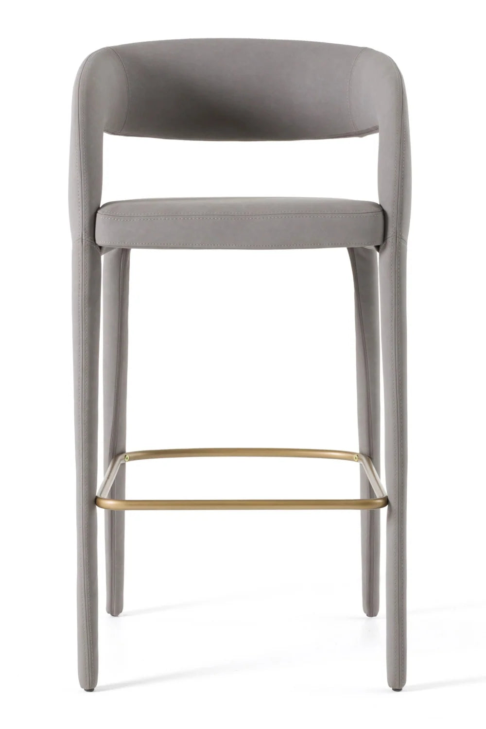 Luxury Upholstered Modern Vegan Leather Bar Chair European Style for Villa