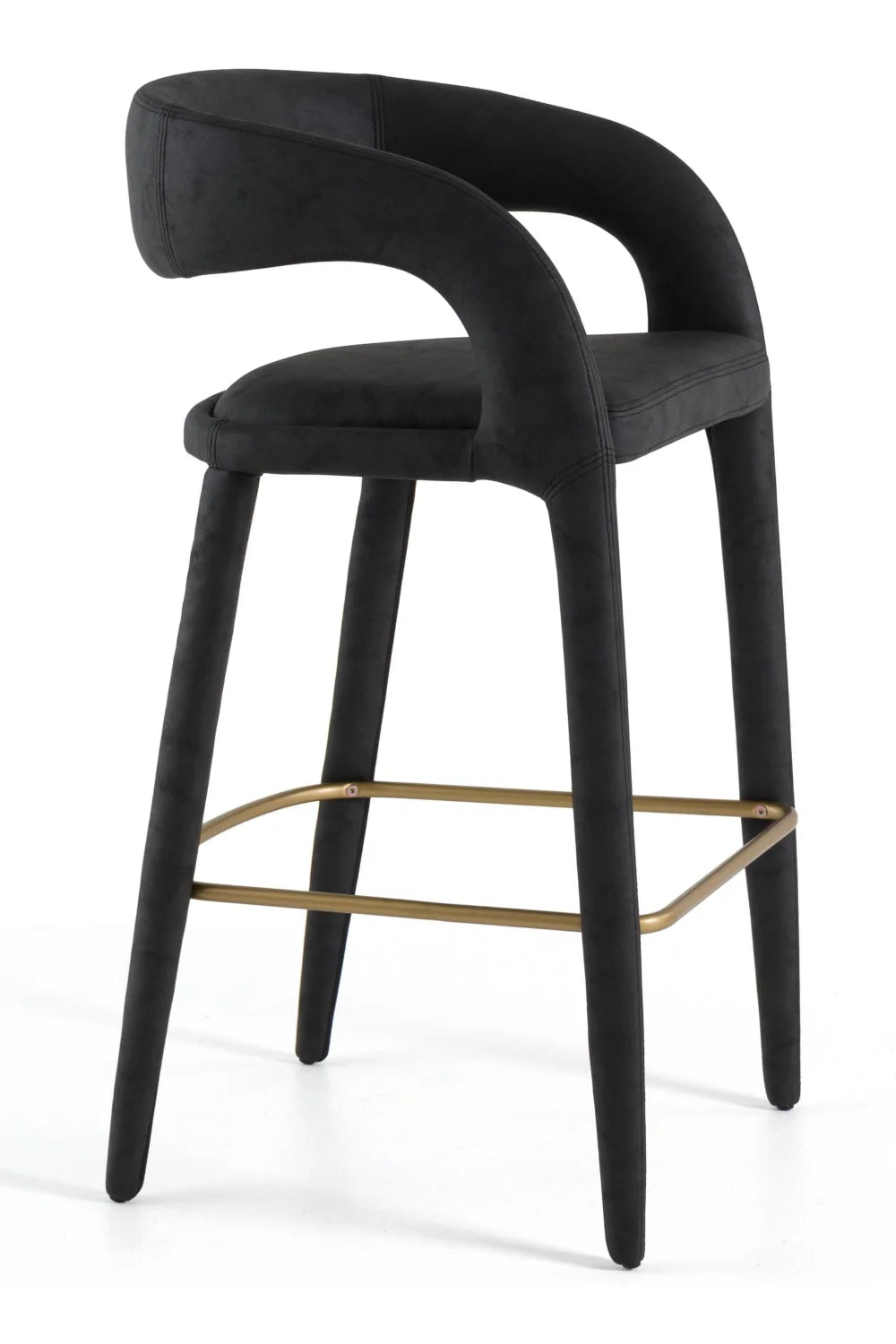 Luxury Upholstered Modern Vegan Leather Bar Chair European Style for Villa