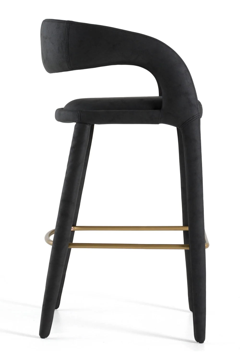 Luxury Upholstered Modern Vegan Leather Bar Chair European Style for Villa