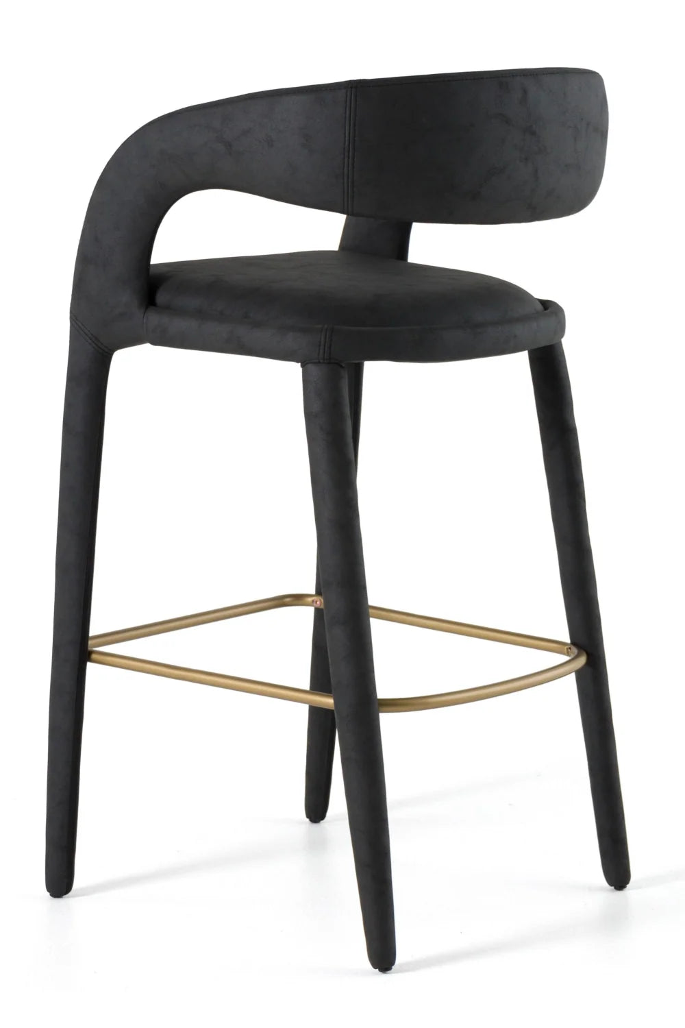 Luxury Upholstered Modern Vegan Leather Bar Chair European Style for Villa
