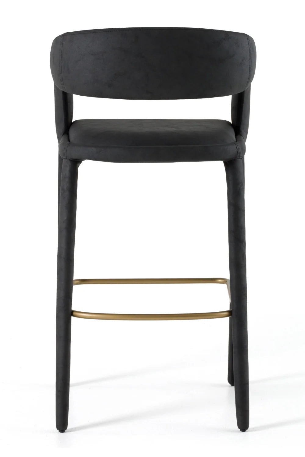 Luxury Upholstered Modern Vegan Leather Bar Chair European Style for Villa