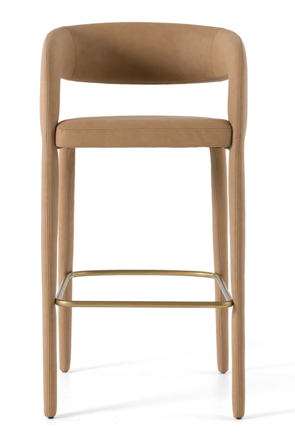 Luxury Upholstered Modern Vegan Leather Bar Chair European Style for Villa