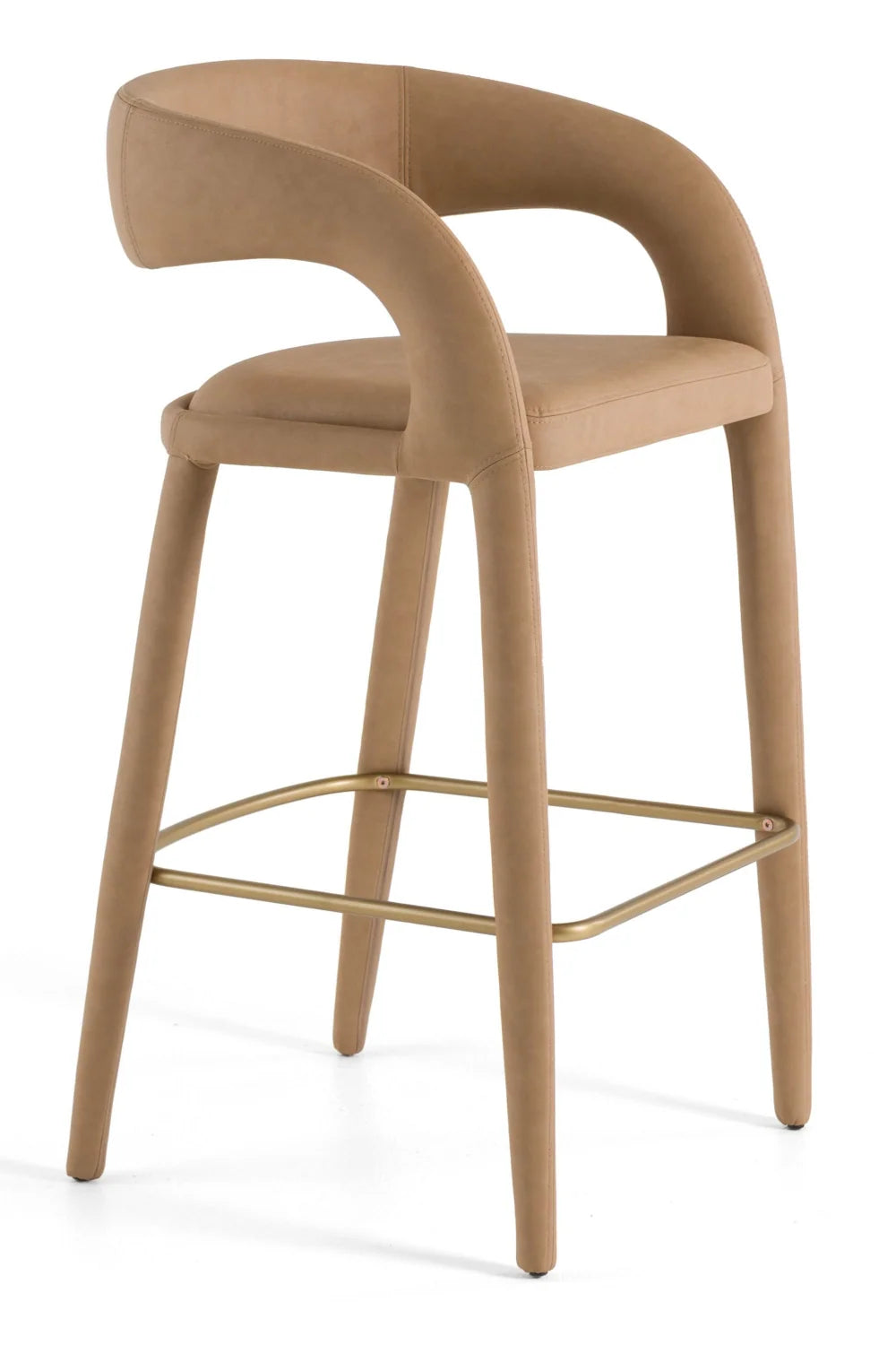 Luxury Upholstered Modern Vegan Leather Bar Chair European Style for Villa