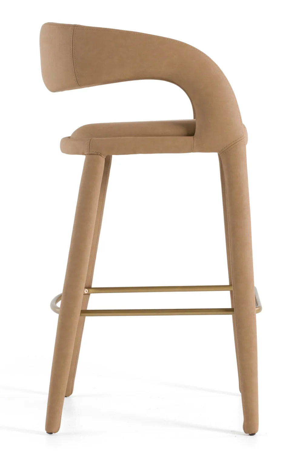 Luxury Upholstered Modern Vegan Leather Bar Chair European Style for Villa