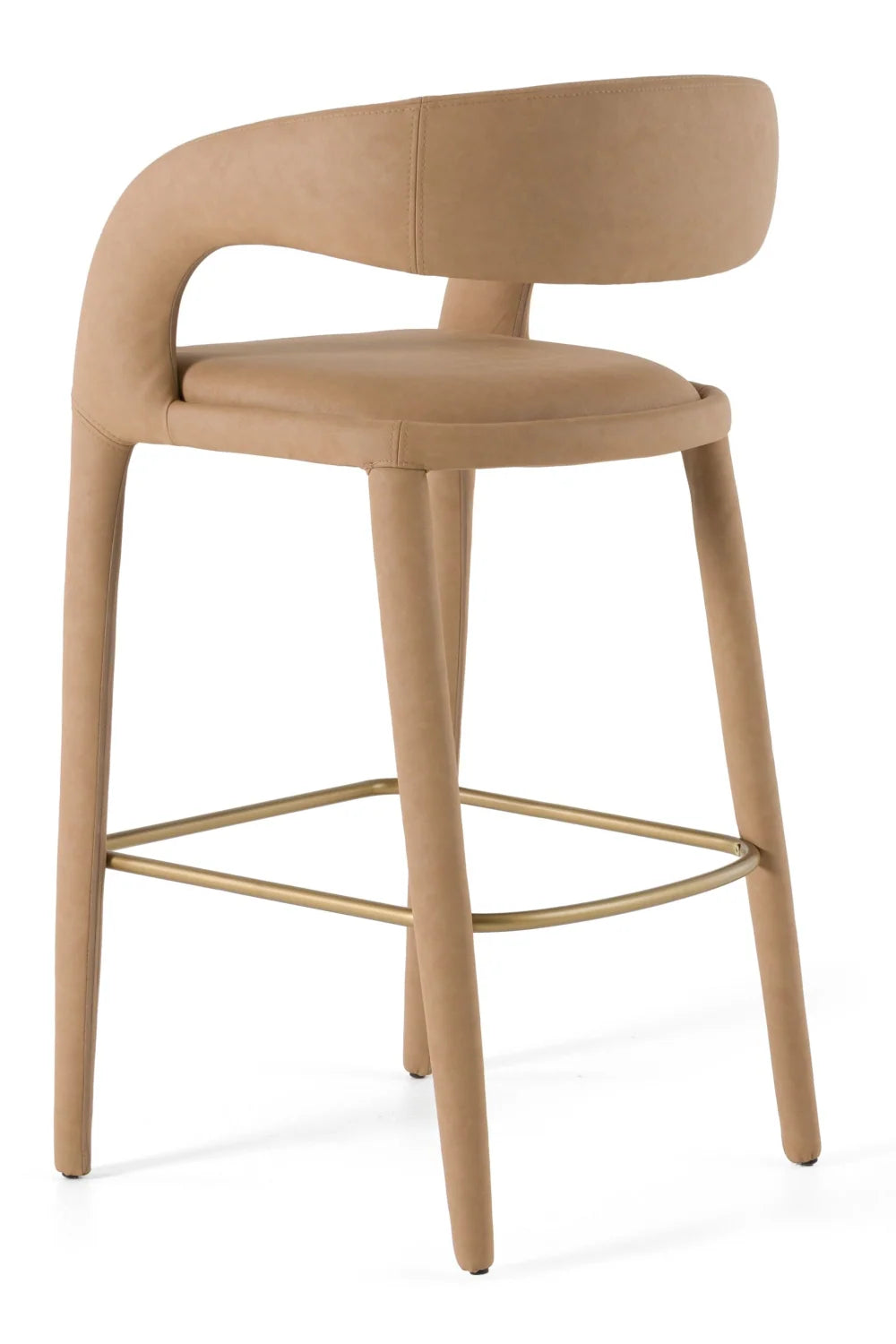 Luxury Upholstered Modern Vegan Leather Bar Chair European Style for Villa