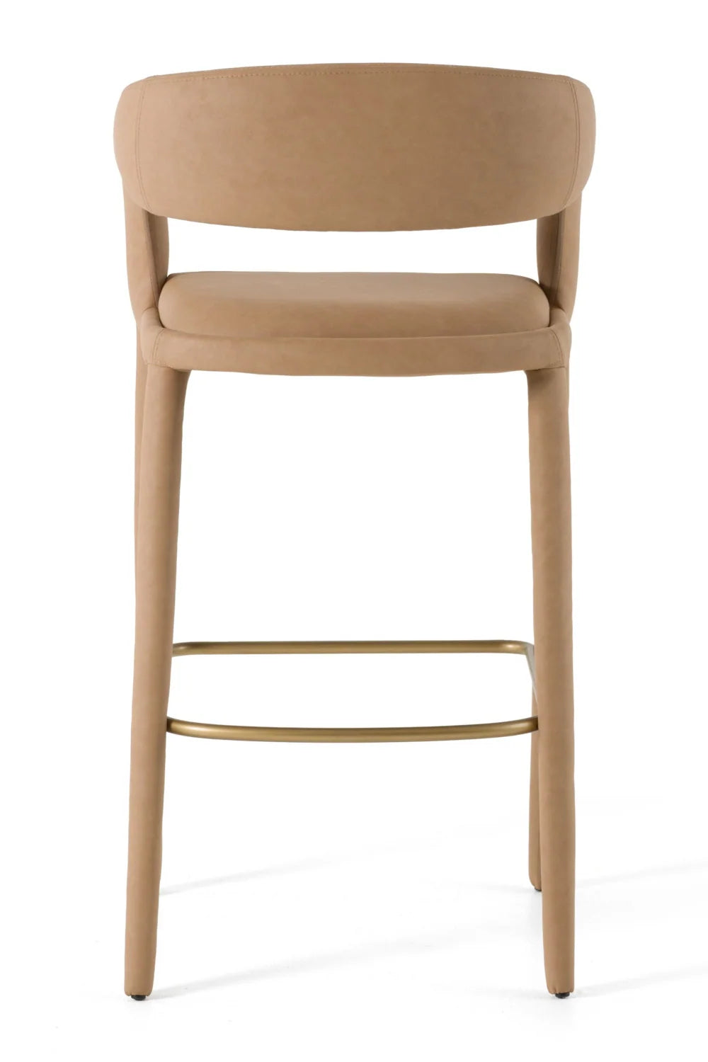 Luxury Upholstered Modern Vegan Leather Bar Chair European Style for Villa