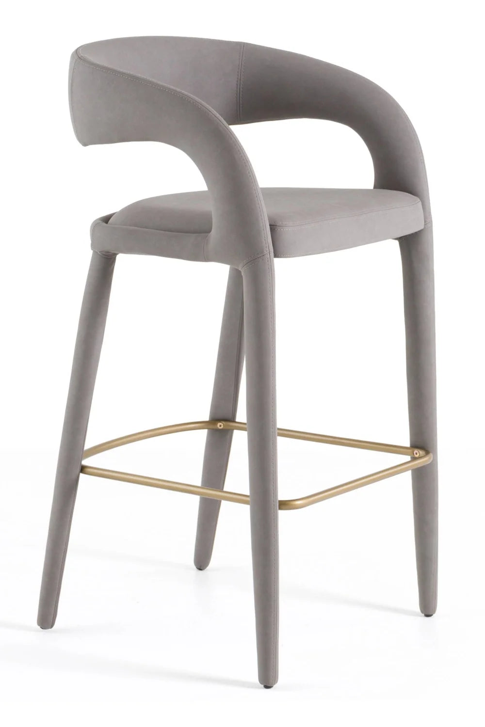 Luxury Upholstered Modern Vegan Leather Bar Chair European Style for Villa