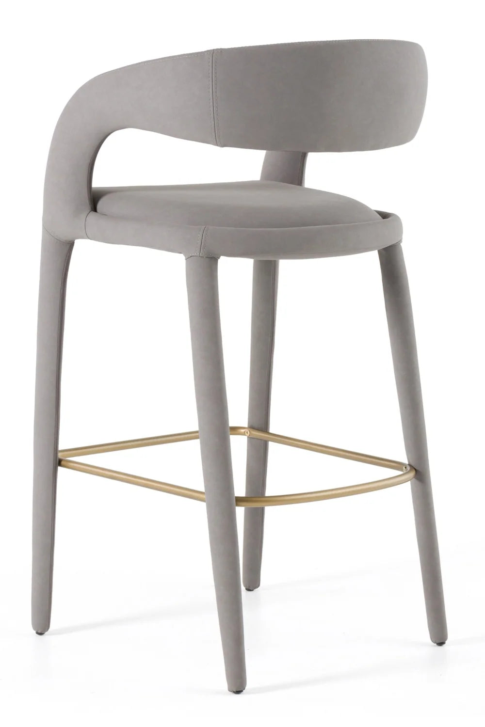 Luxury Upholstered Modern Vegan Leather Bar Chair European Style for Villa