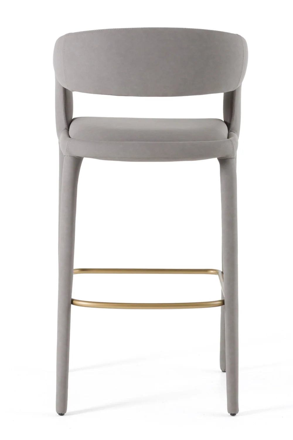 Luxury Upholstered Modern Vegan Leather Bar Chair European Style for Villa