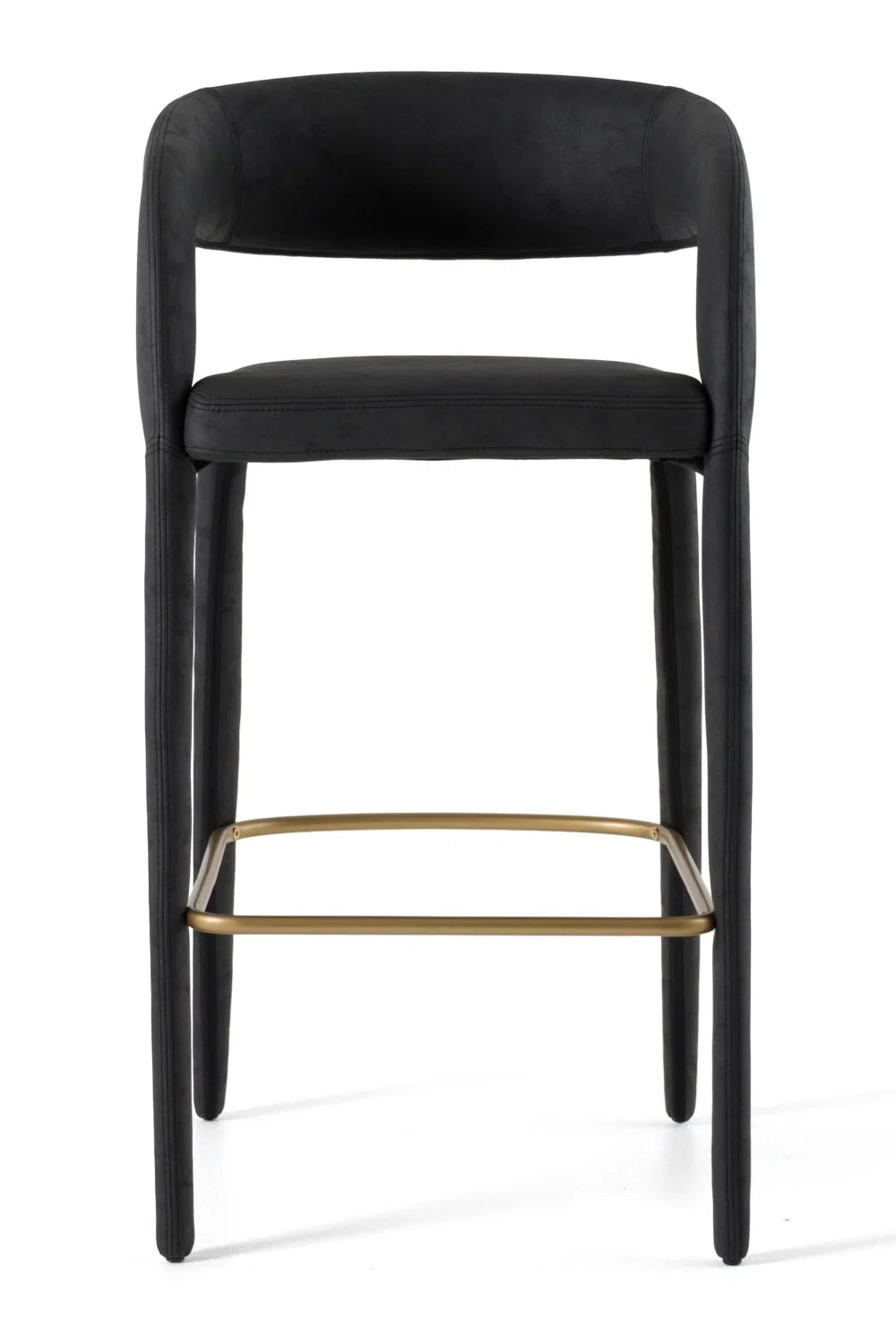 Luxury Upholstered Modern Vegan Leather Bar Chair European Style for Villa