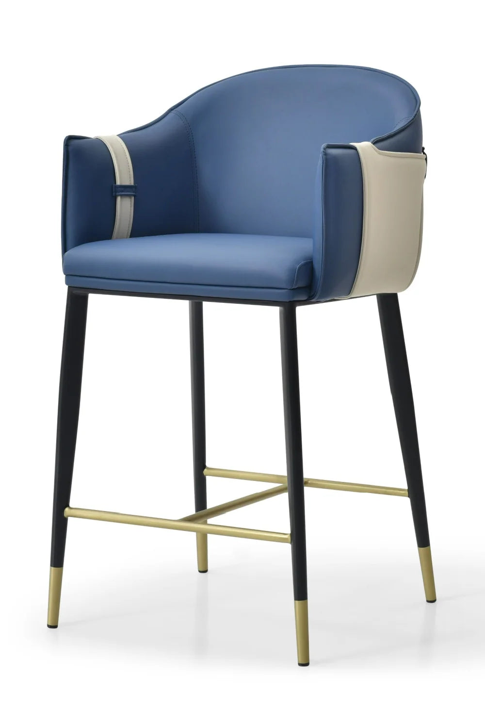 Luxury Upholstered Modern Vegan Leather Counter Chair European Style for Villa