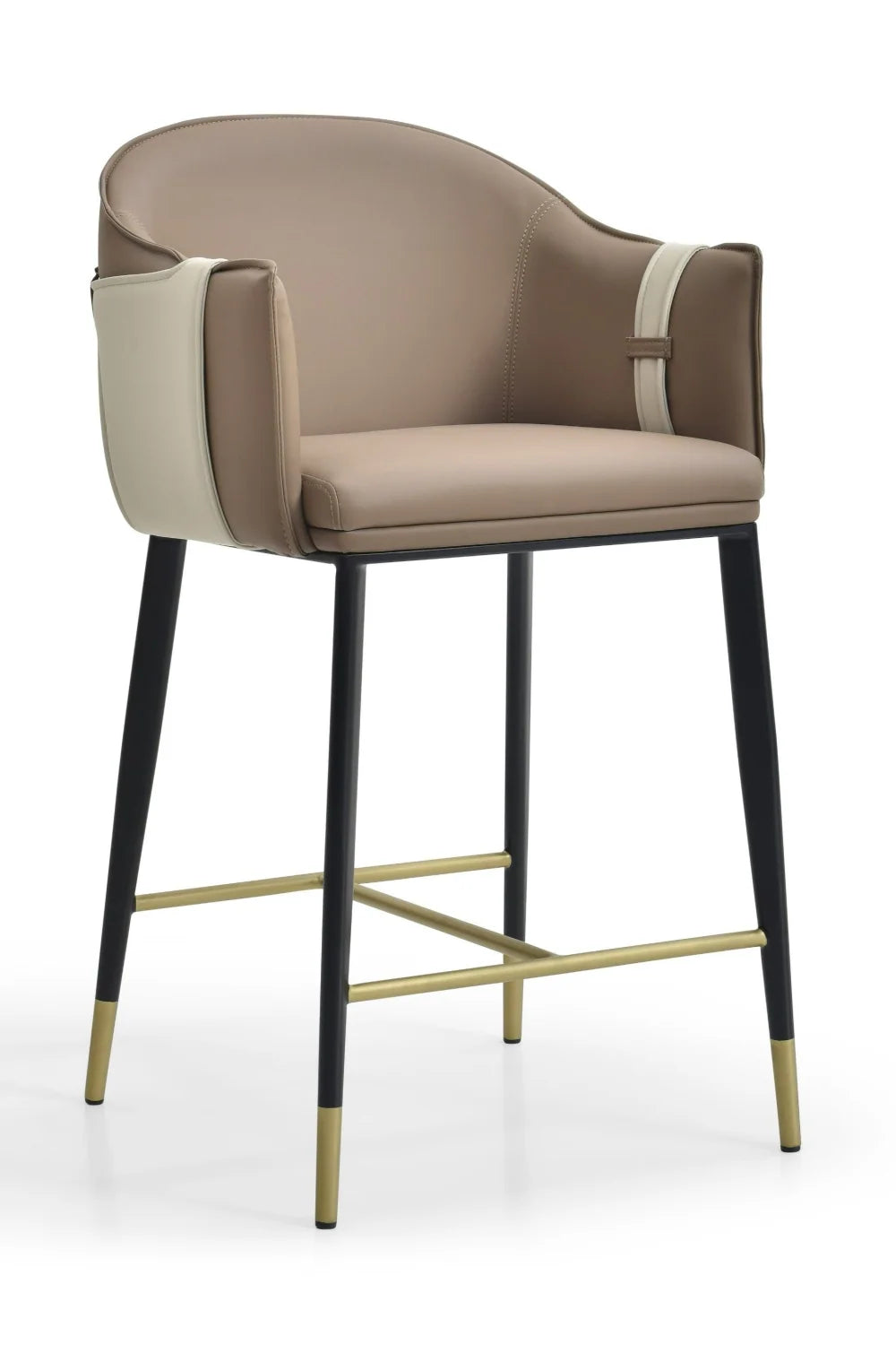 Luxury Upholstered Modern Vegan Leather Counter Chair European Style for Villa