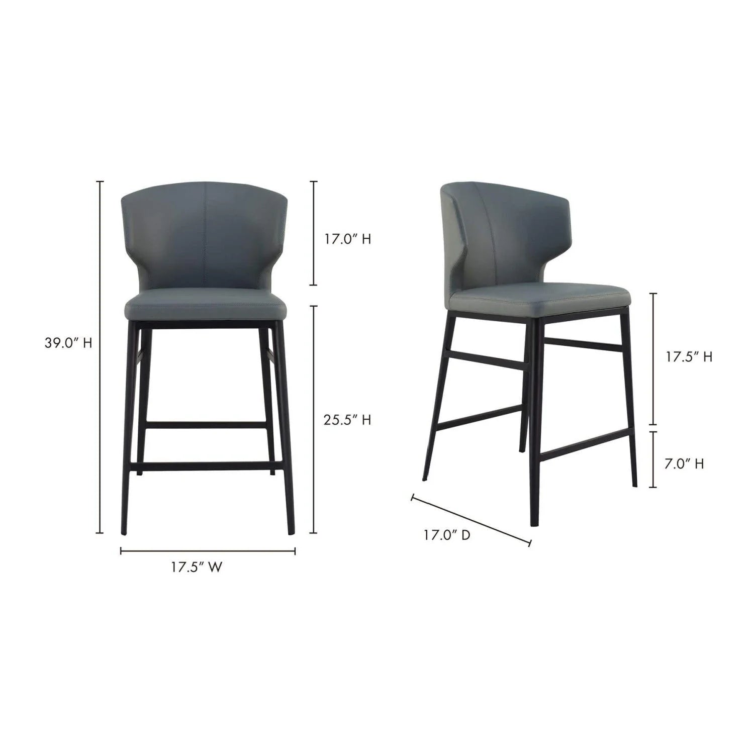 Luxury Upholstered Modern Vegan Leather Counter Stool European Style for Villa