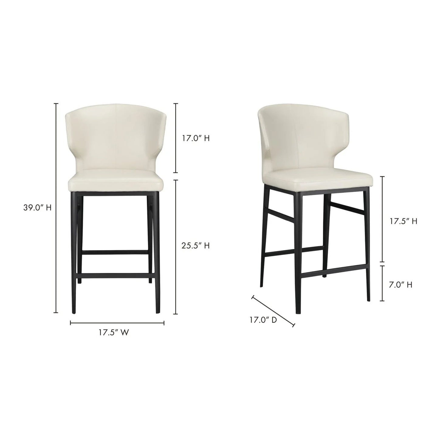 Luxury Upholstered Modern Vegan Leather Counter Stool European Style for Villa