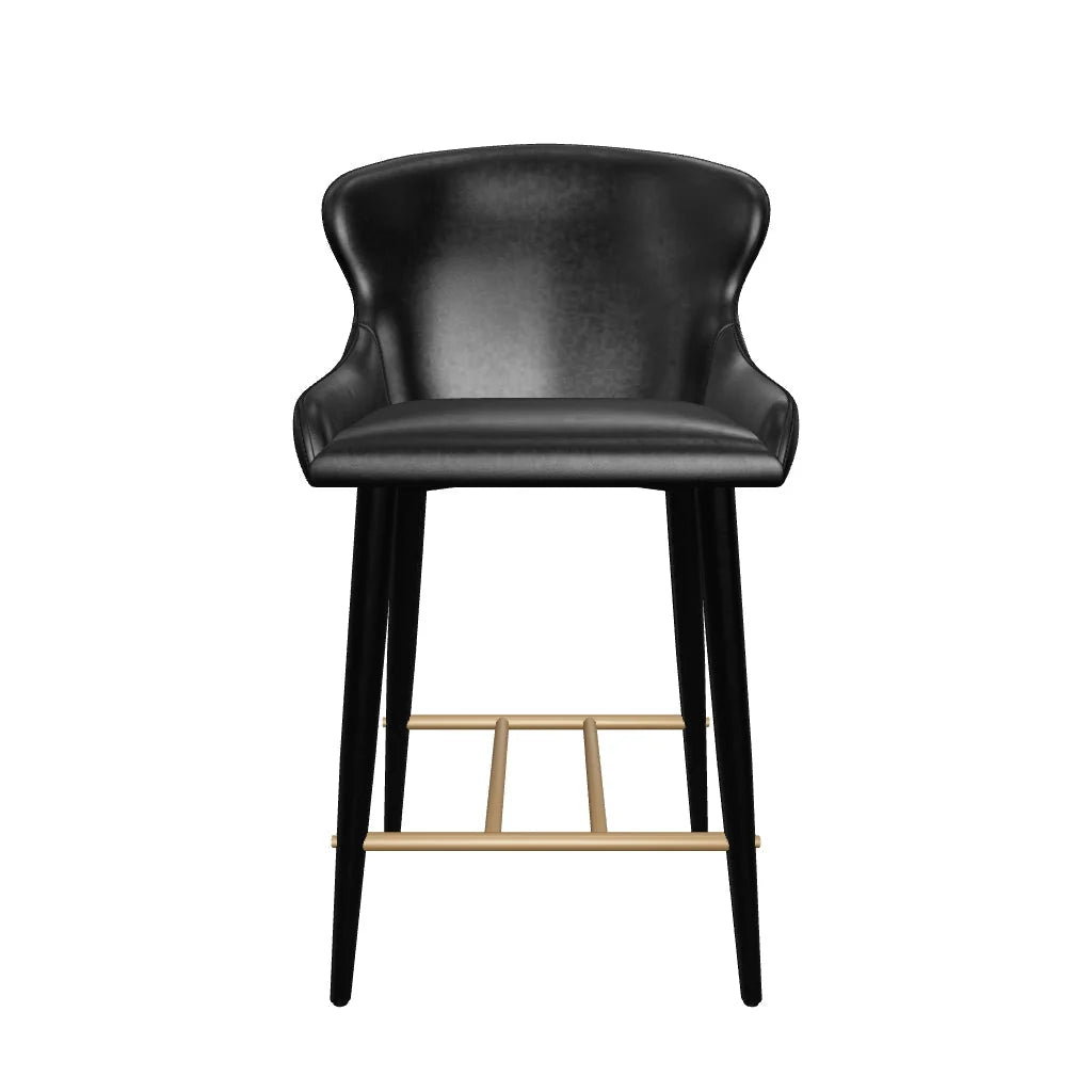 Luxury Upholstered Modern Vegan Leather Counter Stool European Style for Villa