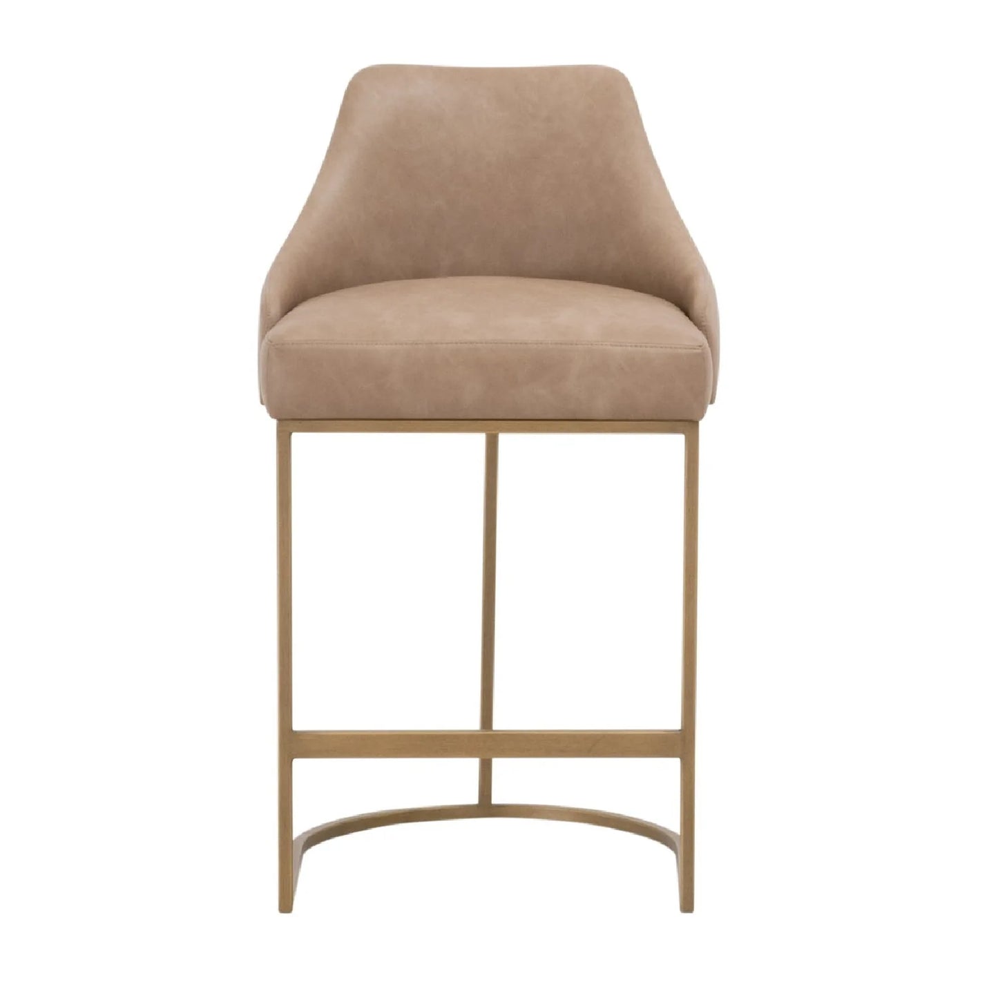 Luxury Upholstered Modern Vegan Leather Counter Stool Set European Style for Villa