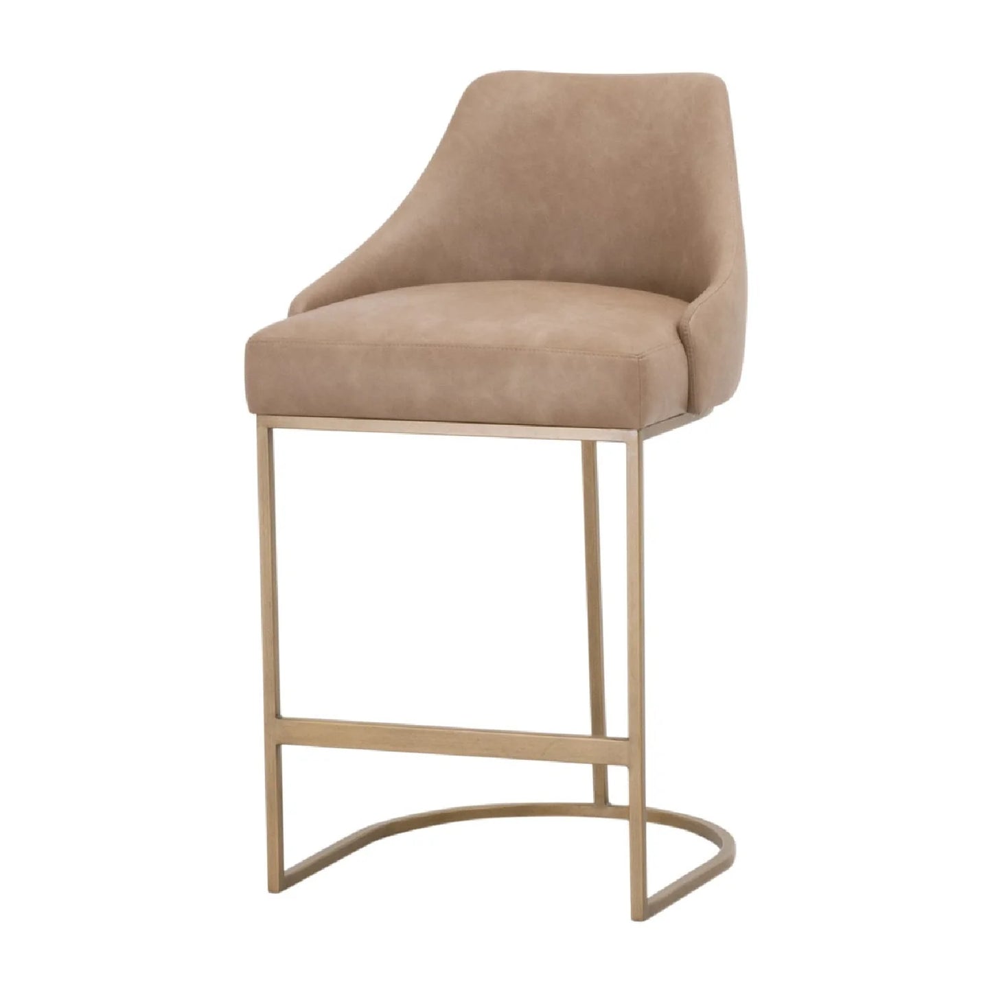Luxury Upholstered Modern Vegan Leather Counter Stool Set European Style for Villa