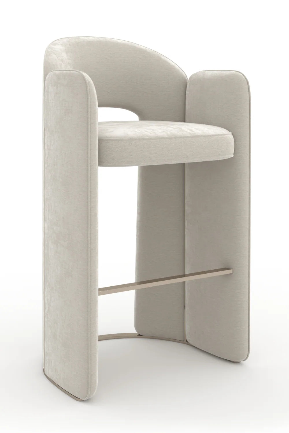 Luxury Upholstered Modern Velvet Bar Stool European Style for Villa