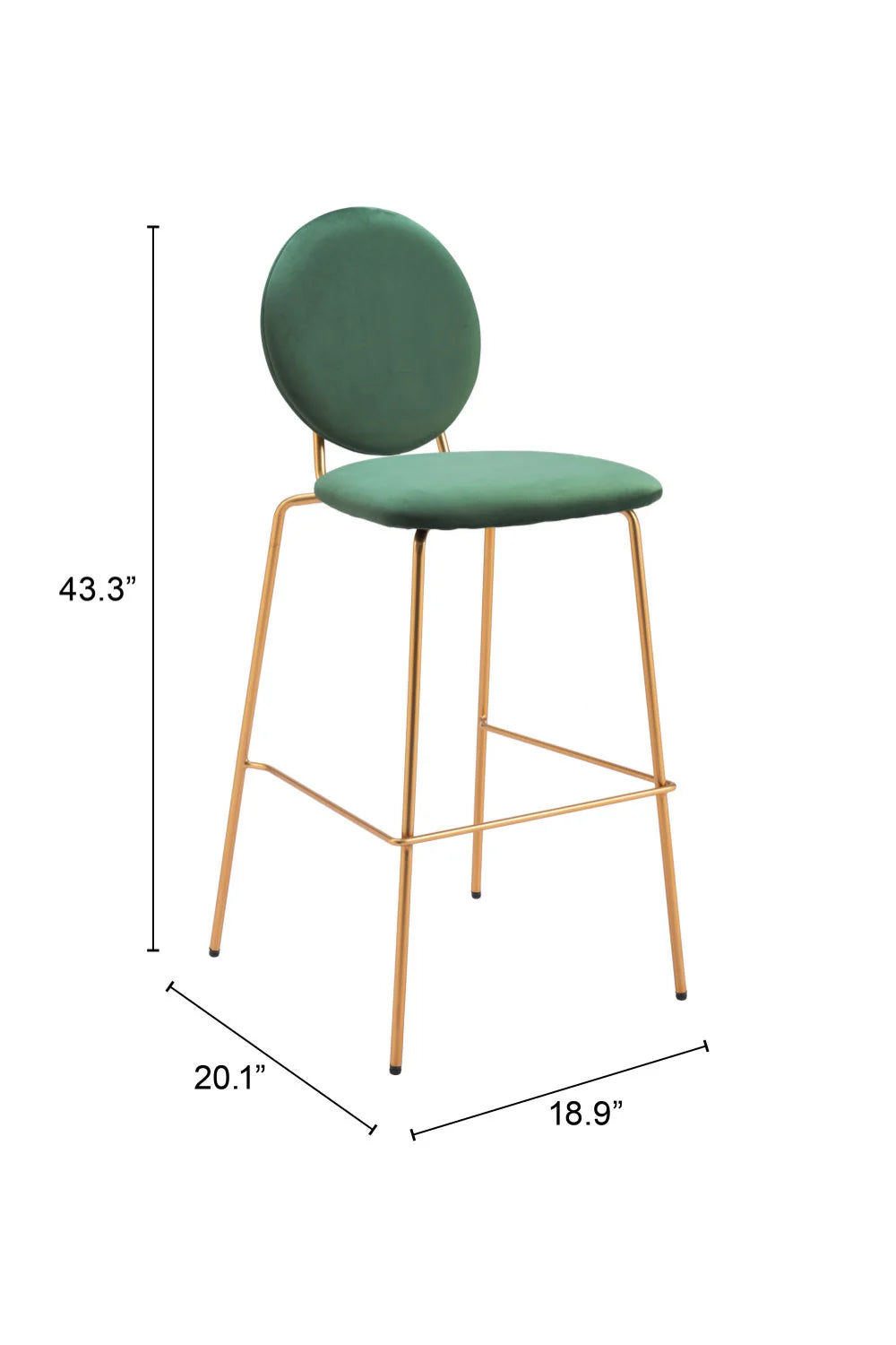 Luxury Upholstered Modern Velvet Bar Stool European Style for Villa