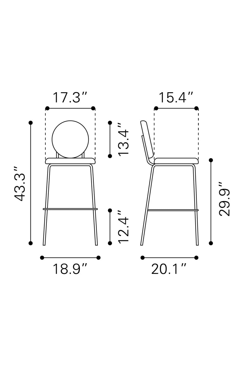 Luxury Upholstered Modern Velvet Bar Stool European Style for Villa