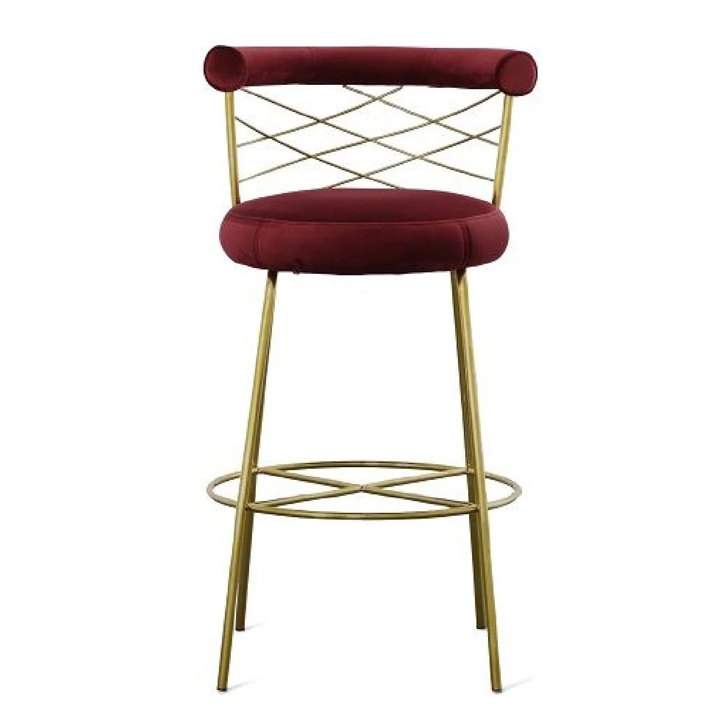 Luxury Upholstered Modern Velvet Bar Stool European Style for Villa