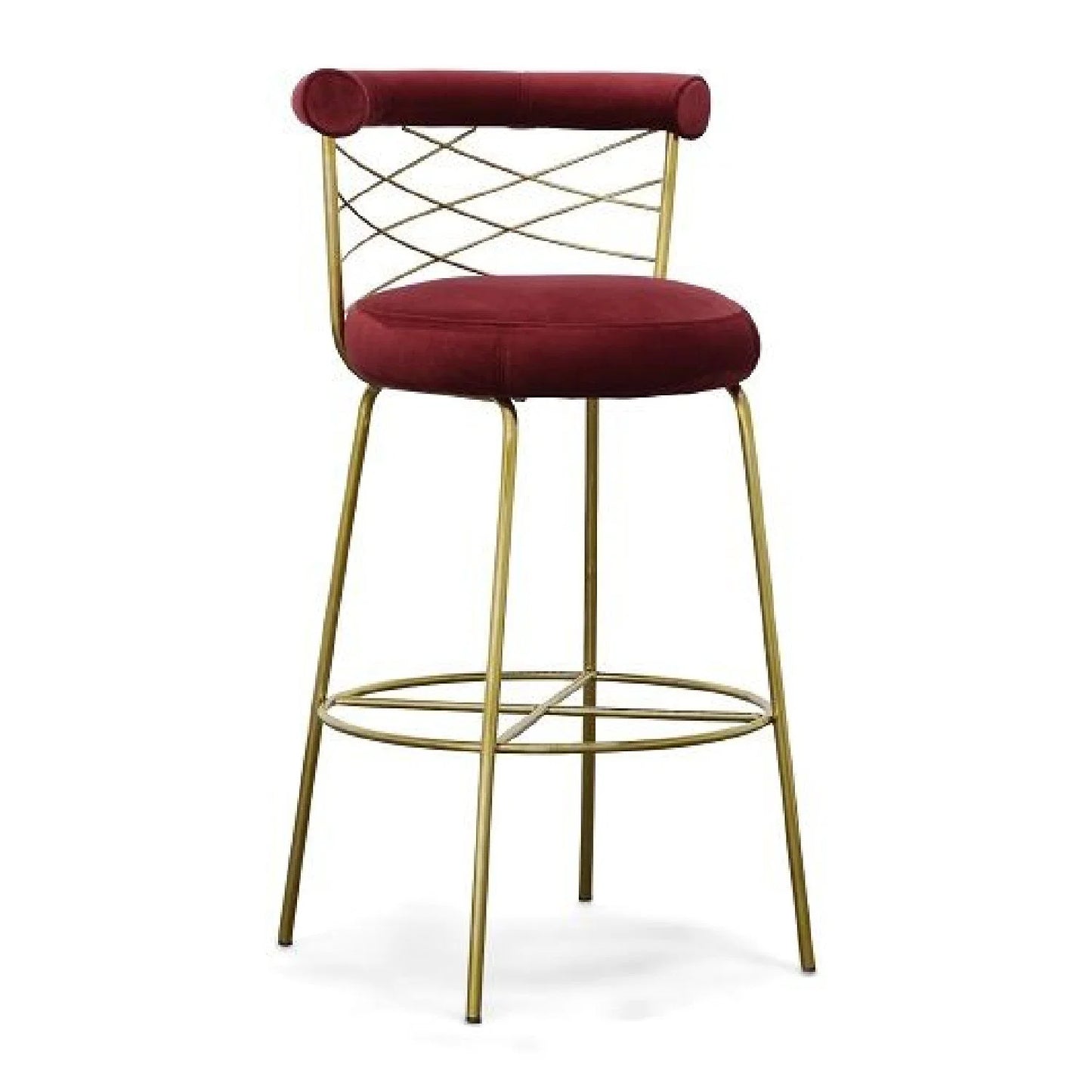 Luxury Upholstered Modern Velvet Bar Stool European Style for Villa