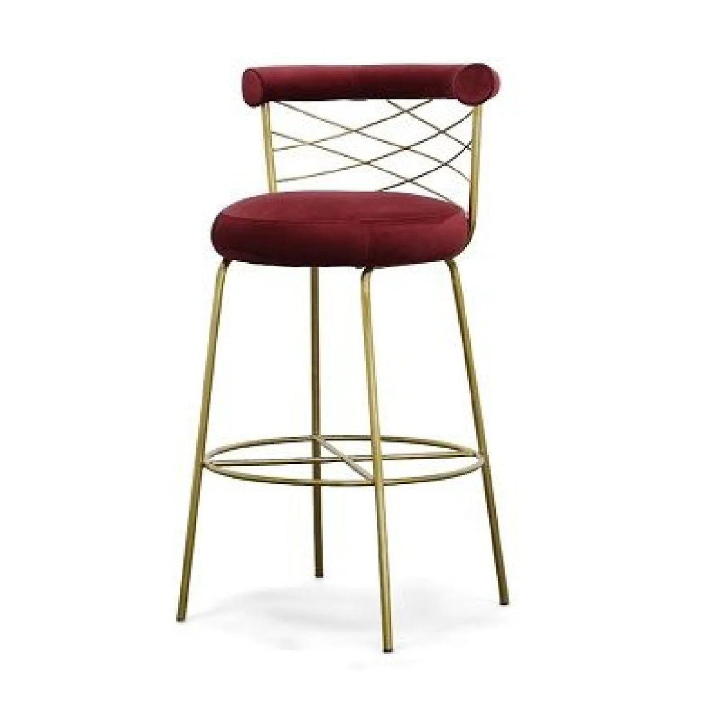 Luxury Upholstered Modern Velvet Bar Stool European Style for Villa