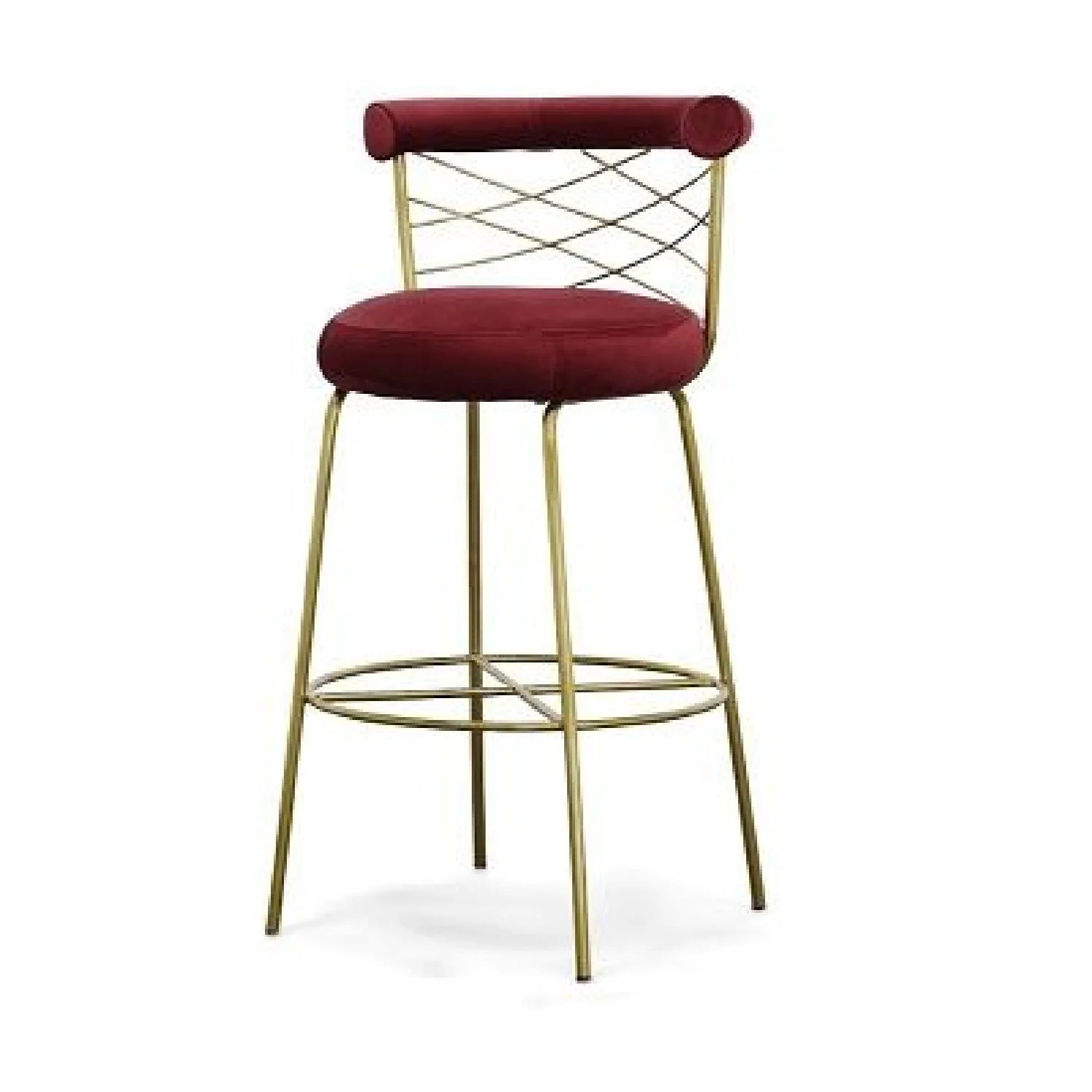 Luxury Upholstered Modern Velvet Bar Stool European Style for Villa
