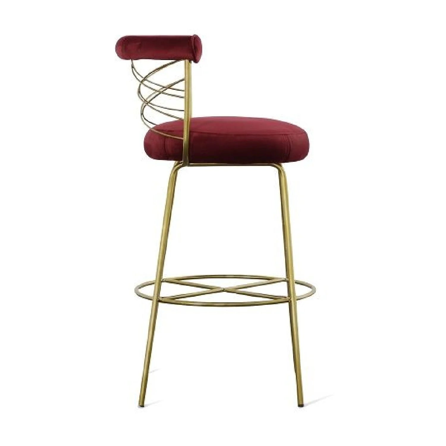 Luxury Upholstered Modern Velvet Bar Stool European Style for Villa