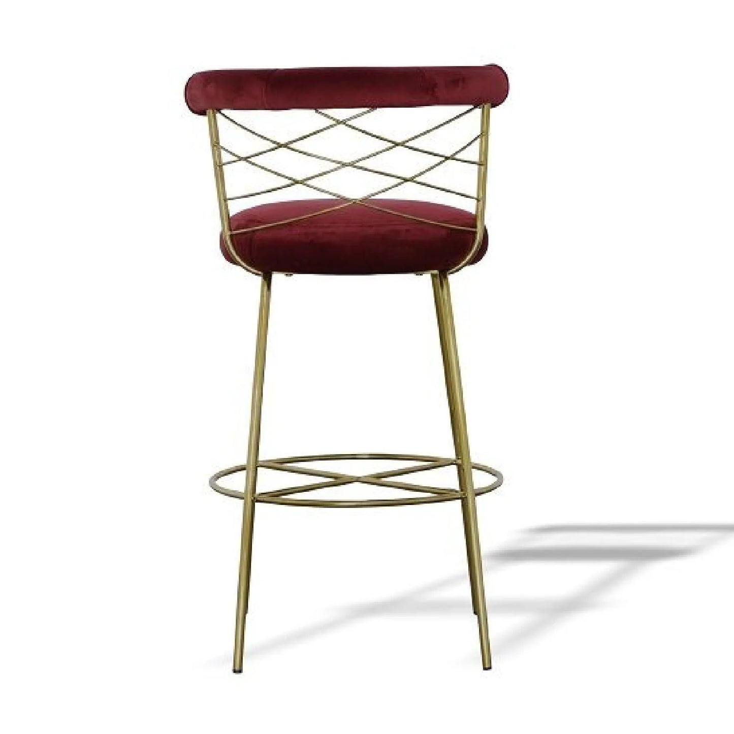 Luxury Upholstered Modern Velvet Bar Stool European Style for Villa