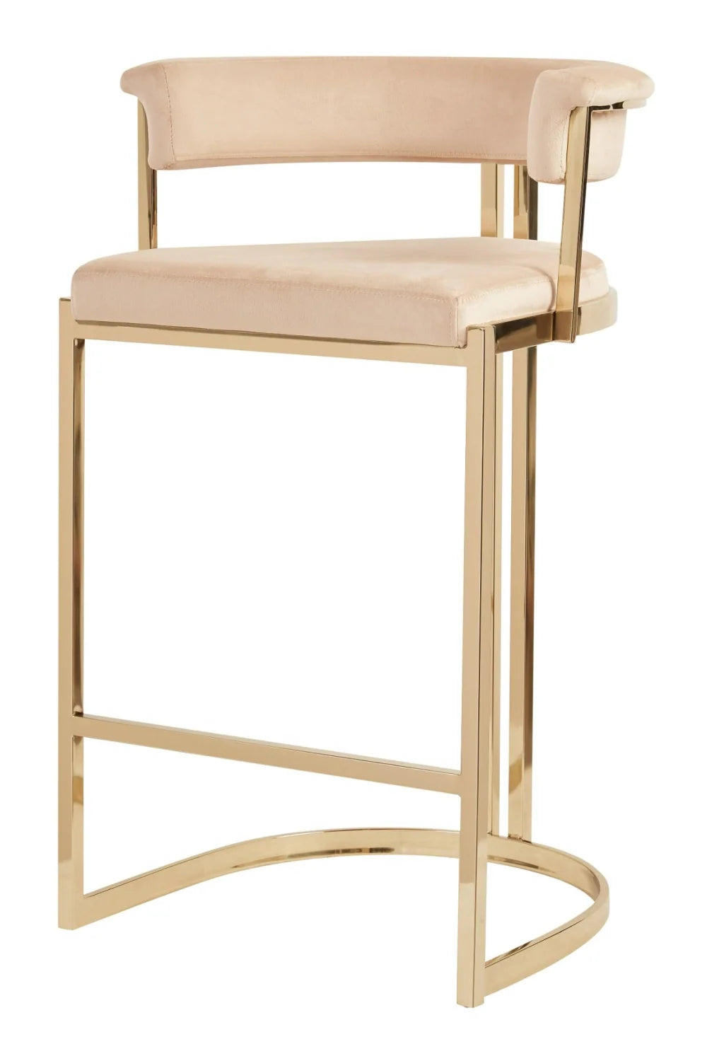 Luxury Upholstered Modern Velvet Counter Stool European Style for Villa