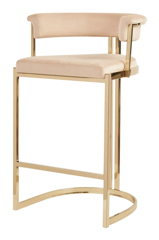 Luxury Upholstered Modern Velvet Counter Stool European Style for Villa