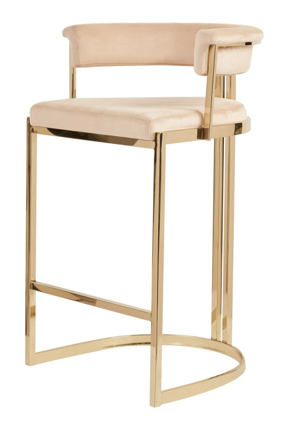 Luxury Upholstered Modern Velvet Counter Stool European Style for Villa