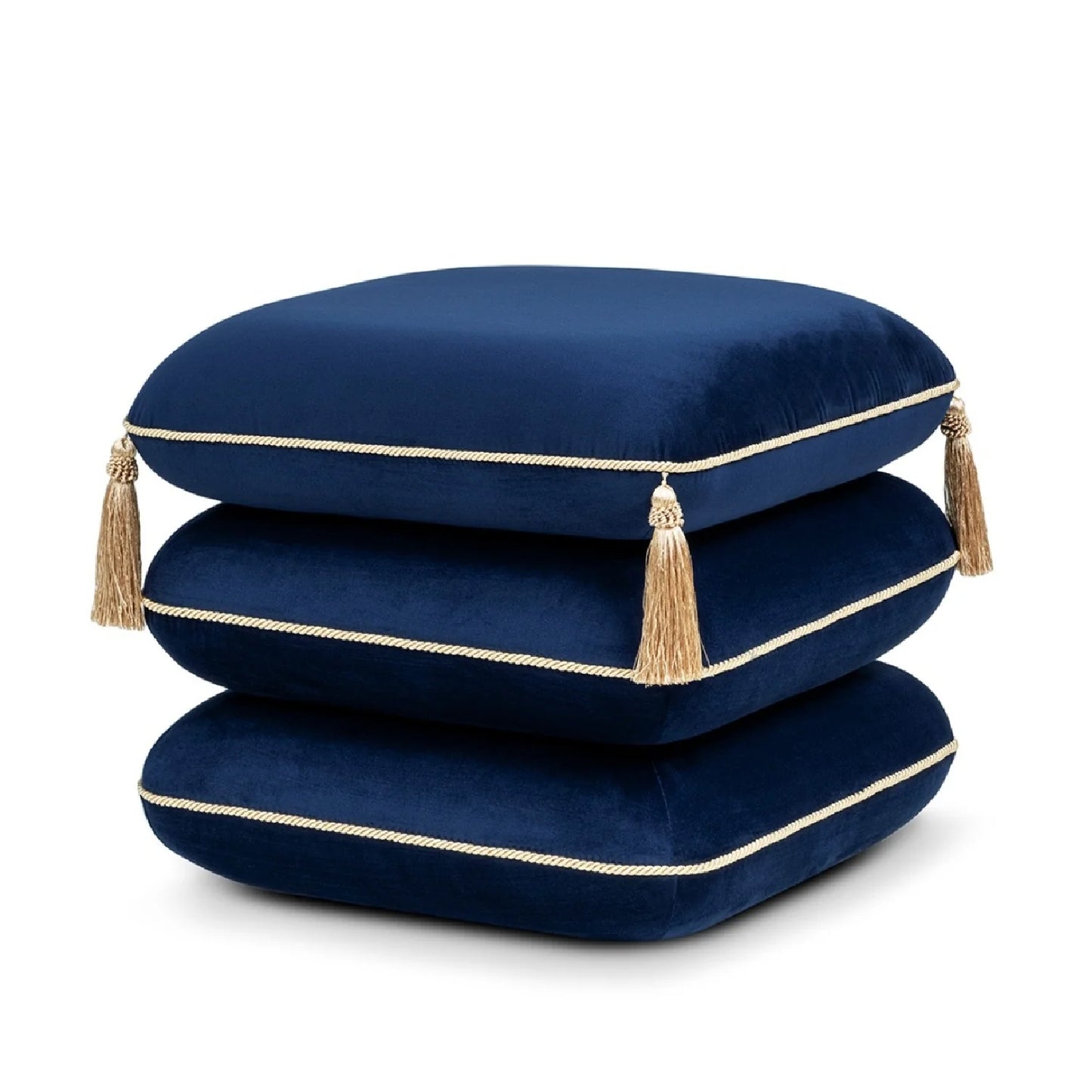 Luxury Upholstered Modern Velvet Ottoman European Style for Villa