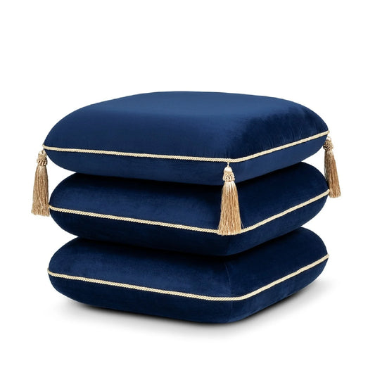 Luxury Upholstered Modern Velvet Ottoman European Style for Villa