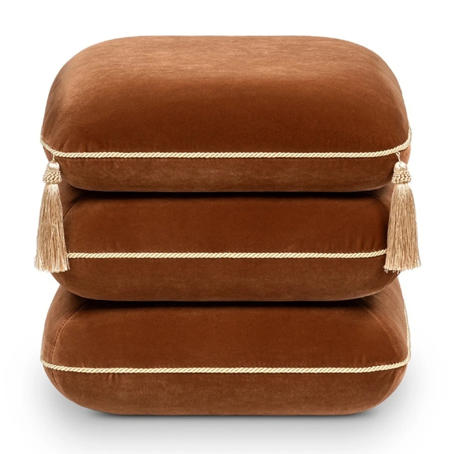 Luxury Upholstered Modern Velvet Ottoman European Style for Villa