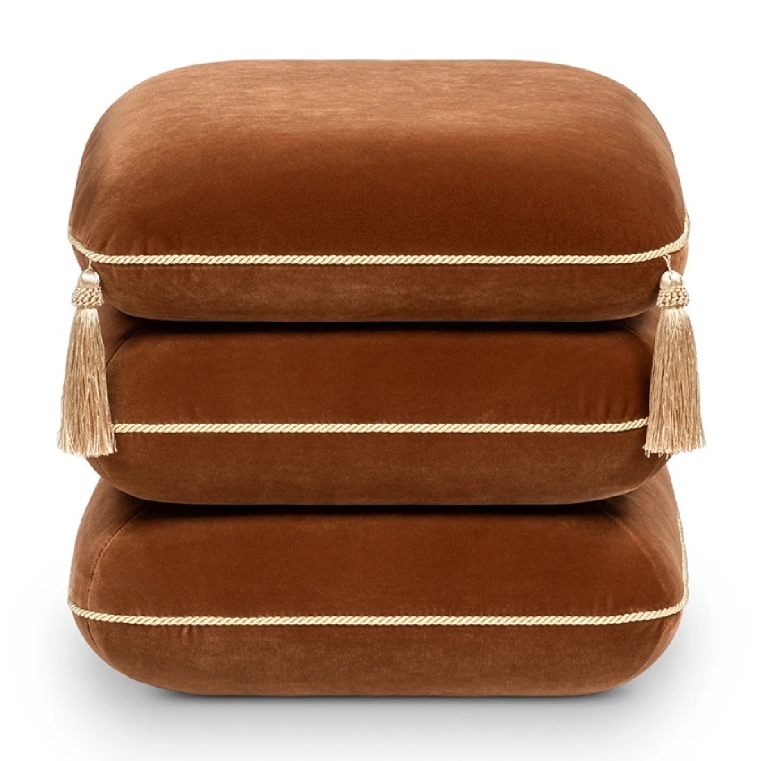 Luxury Upholstered Modern Velvet Ottoman European Style for Villa