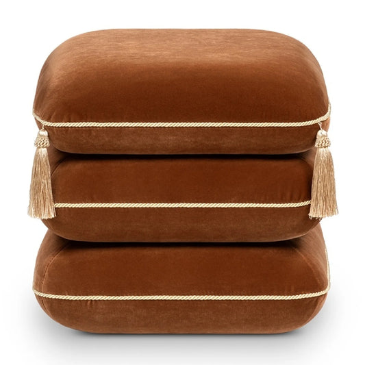Luxury Upholstered Modern Velvet Ottoman European Style for Villa
