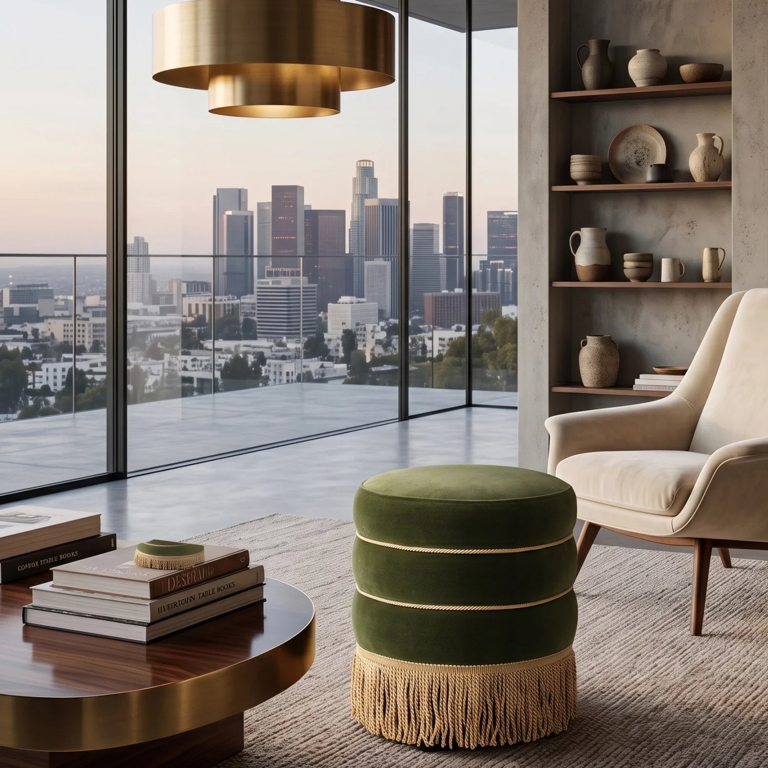Luxury Upholstered Modern Velvet Ottoman European Style for Villa